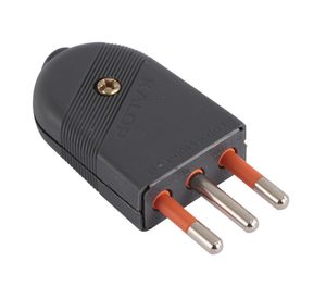 Enchufe macho super 3 p negro Kalop