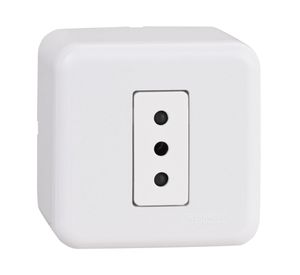 Casquete tomacorriente simple 10A 2P+T Génesis blanco Schneider