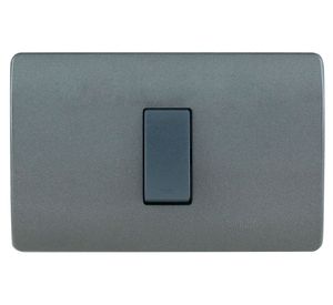 Placa armada interruptor 16A 9/24 Génesis humo Schneider