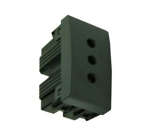 Modulo enchufe hembra 3 p 10 a 250 v negro Kalop