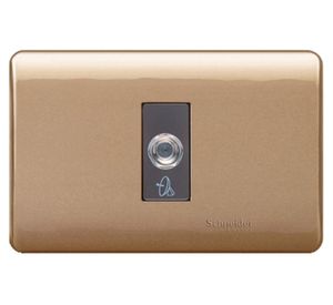 Placa armada coaxial TV Génesis dorado Schneider