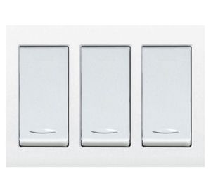 Placa armada interruptor triple 16A 9/12 Génesis blanco Schneider