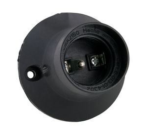 Portalámpara 250 v e 27 base recta negro Rema