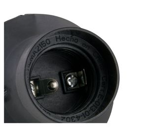 Portalámpara 250 v e 27 base recta negro Rema