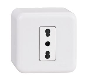 Casquete tomacorriente 10/16A 2P+T Génesis blanco Schneider