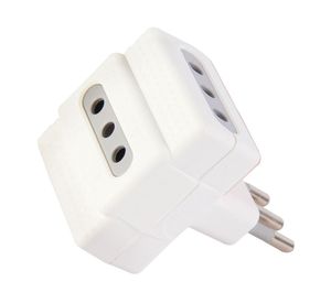 Triple línea 2 polo tierra 10A 250v blanco Bticino