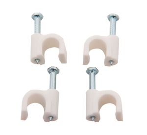 Grapas para cable coaxial color blanco Macrotel