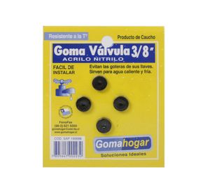 Goma para válvula acrilo nitrilo 3/8 4 unidades Goma hogar
