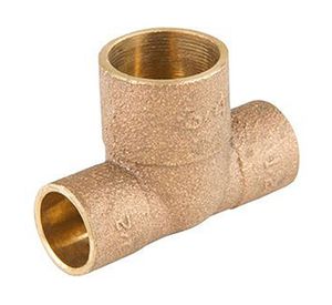 Tee de bronce 1/2 x 1/2 x 3/4 so so so Nibsa