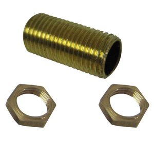 Niple bronce eléctrico 20mm con 2 tuercas. Grifesa