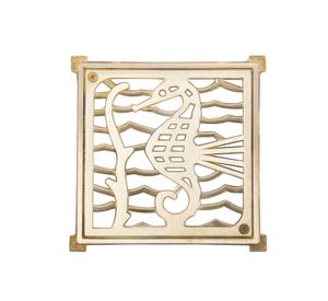 Rejilla pileta 140mm cuadrada bronce Poli