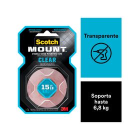 Cinta montaje doble faz Transparente 2.54 cm x 1.52 m