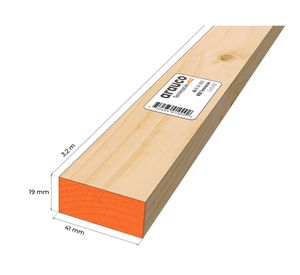 Pino seco cepillado premium 1x2 3,2 m