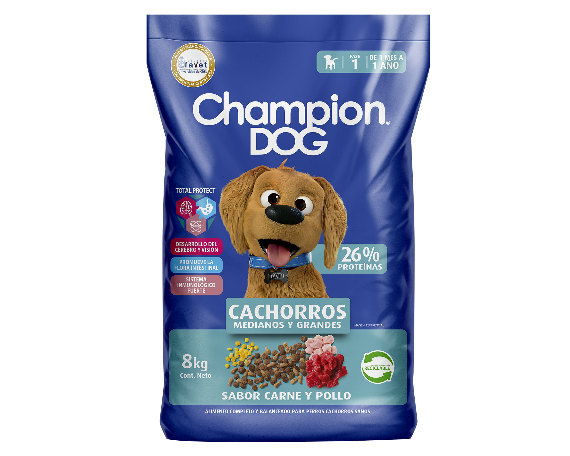 Alimento cachorro 8 kg carne pollo y leche champion dog a $19.990