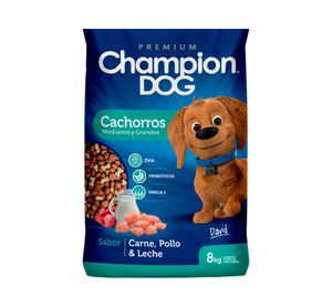 Alimento cachorro 8 kg carne pollo y leche champion dog
