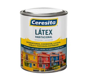Látex 1/4 galón habitacional blanco mate ceresita