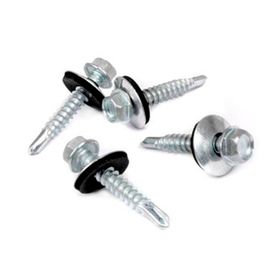 Tornillo autoperforante hexagonal con golilla y goma N°12 x 1 1/4'' 4 unidades Imporper