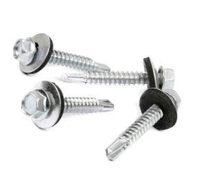 Tornillo autoperforante hexagonal con golilla y goma N°12 x 3/4'' 4 unidades Imporper