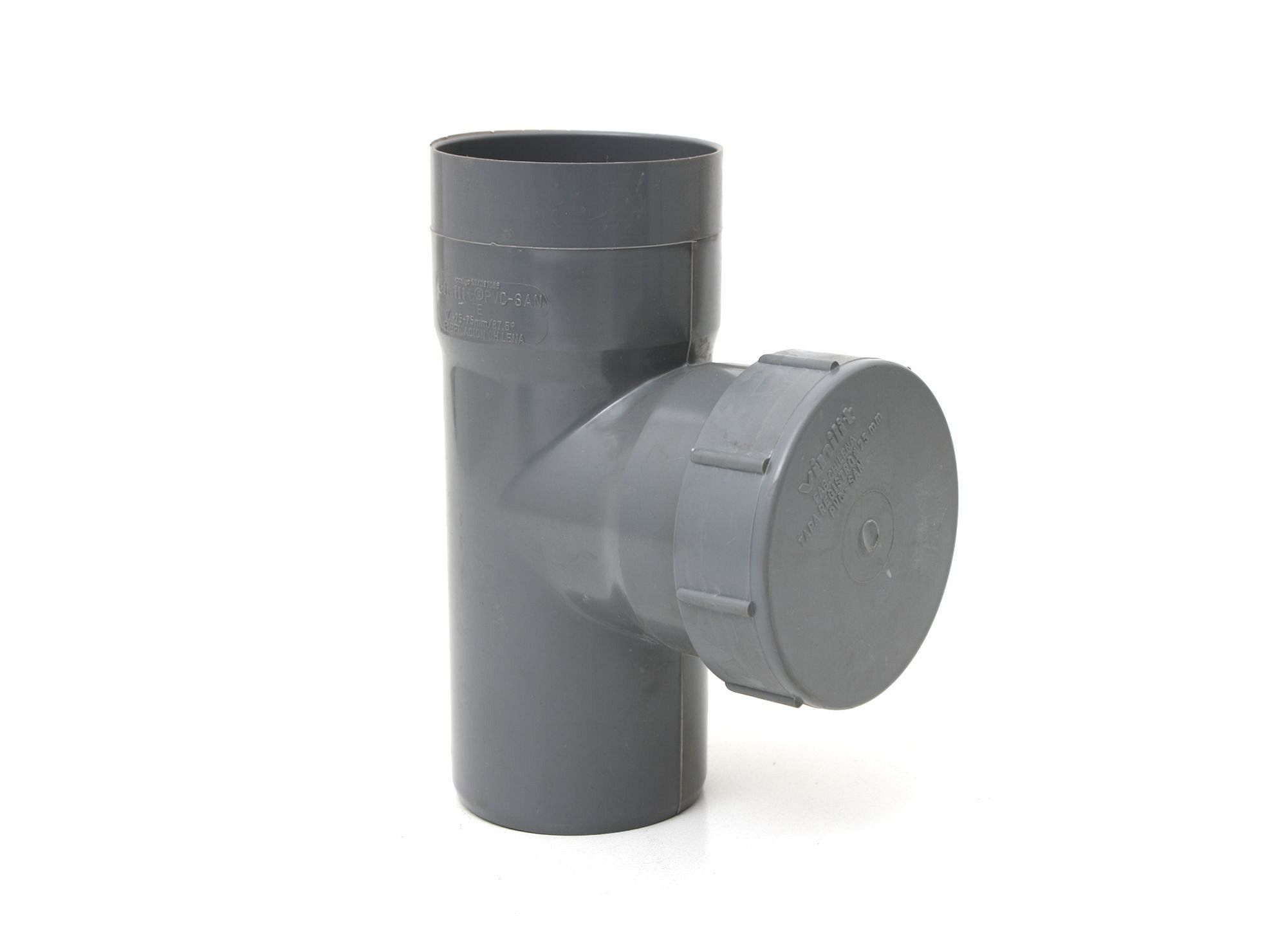 Tee pvc sanitario registro 75 mm Hoffens