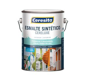 Esmalte sintético 1/4 galón cereluxe negro brillante ceresita