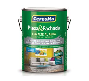 Esmalte al agua 1 galón pieza&fachada rojo colonial satín ceresita
