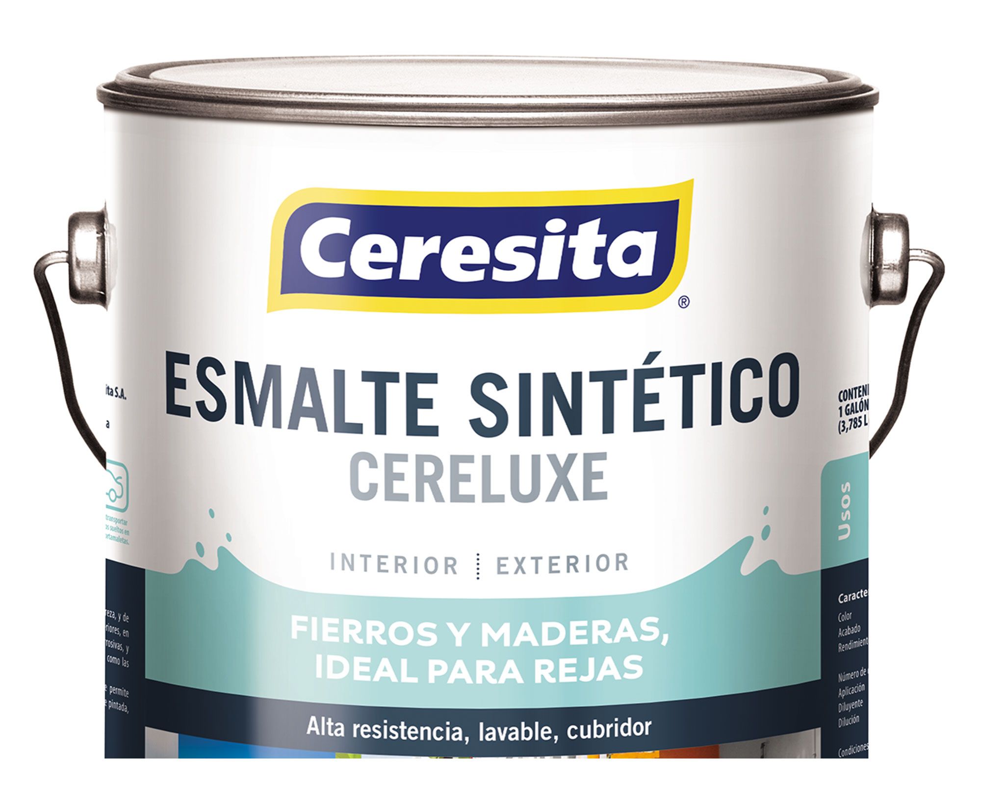 Esmalte Sintético 1 Galón Cereluxe Aqua Tech Negro Brillante