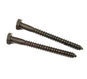 Tornillo tirafondo 1/4 x 5'' pavonado bolsa 2 unidades Imporper