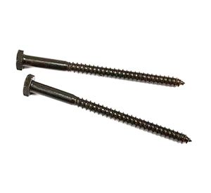 Tornillo tirafondo 1/4 x 4'' pavonado bolsa 2 unidades Imporper