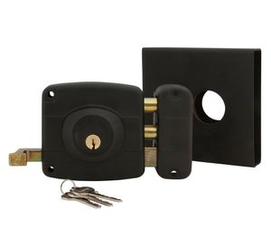 Cerradura sobreponer puertas de 30 a 45 mm con caja 2001 negro Scanavini