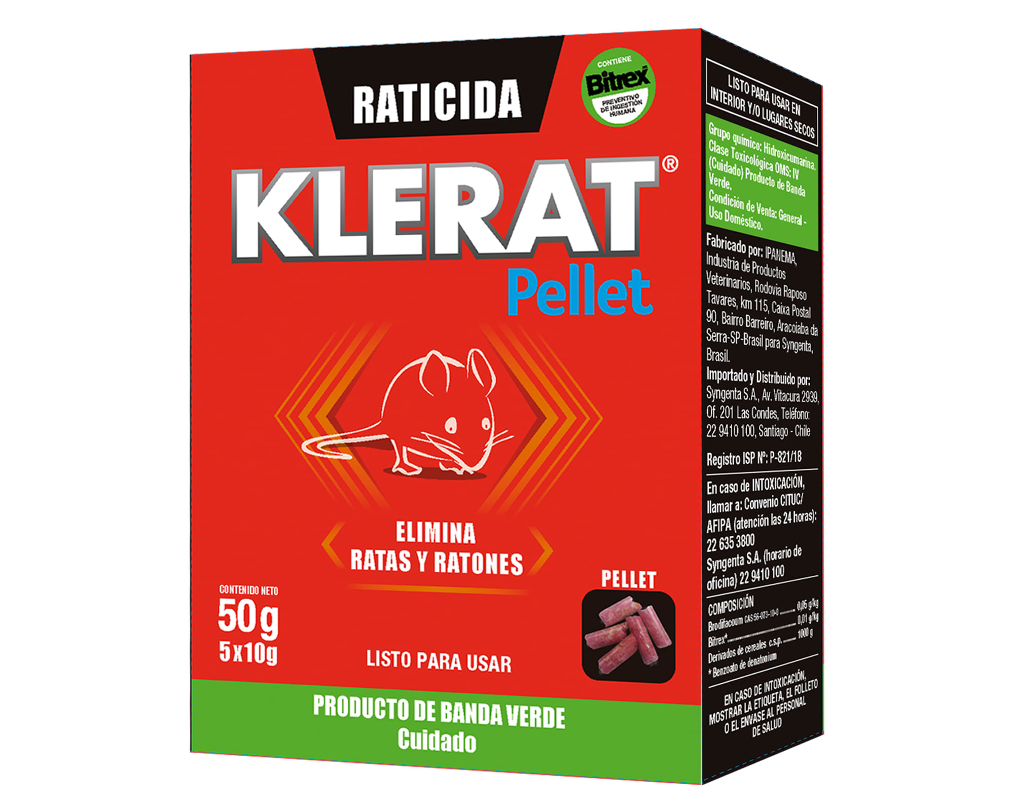 Raticida pellet control efectivo roedores 50 g | Easy.cl