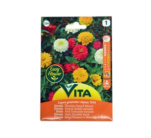 Semilla corriente zinnia enana doble variada desinfectada x2 g vita