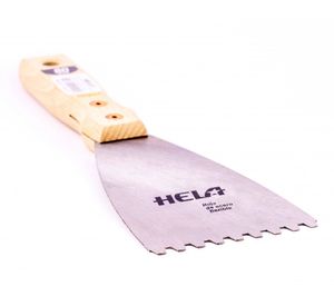 Espátula de acero 80 mm dentada Hela