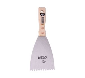Espátula de acero 100 mm dentada Hela