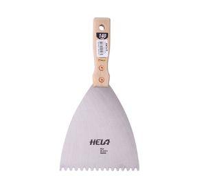 Espátula de acero 140 mm dentada Hela