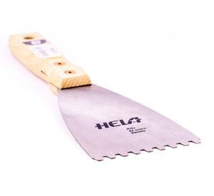 Espátula de acero 140 mm dentada Hela