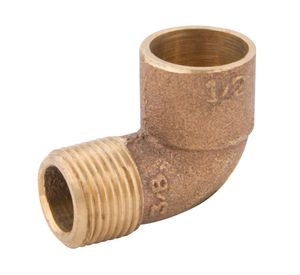 Codo de bronce 1/2 x 3/8 so he Nibsa