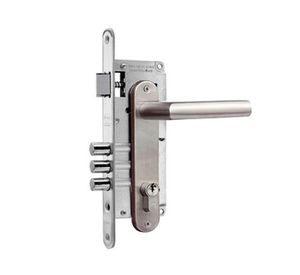 Cerradura embutir manilla acceso cromado Poli