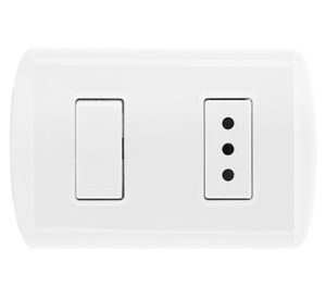 Interruptor+enchufe 9/12 modus blanco Bticino
