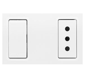 Interruptor+enchufe 9/12 modus blanco Bticino