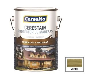 Protector de madera 1 galón cerestain verde mate ceresita