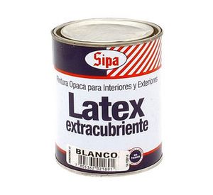 Látex 1/4 galón Extracubriente blanco mate Sipa