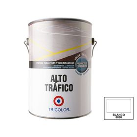 Pintura piso 1 galón Alto tráfico blanco satín Tricolor
