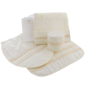 Cortina baño 180x180 cm crudo + accesorios