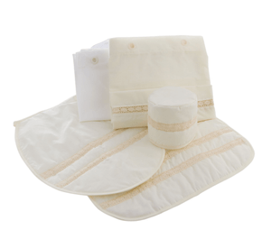 Cortina baño 180x180 cm crudo + accesorios