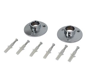 Set flanche 19 mm barra baño fundido 2 unidades metalhsa