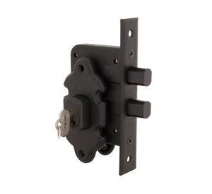 Cerrojo embutido doble 1070 negro Scanavini