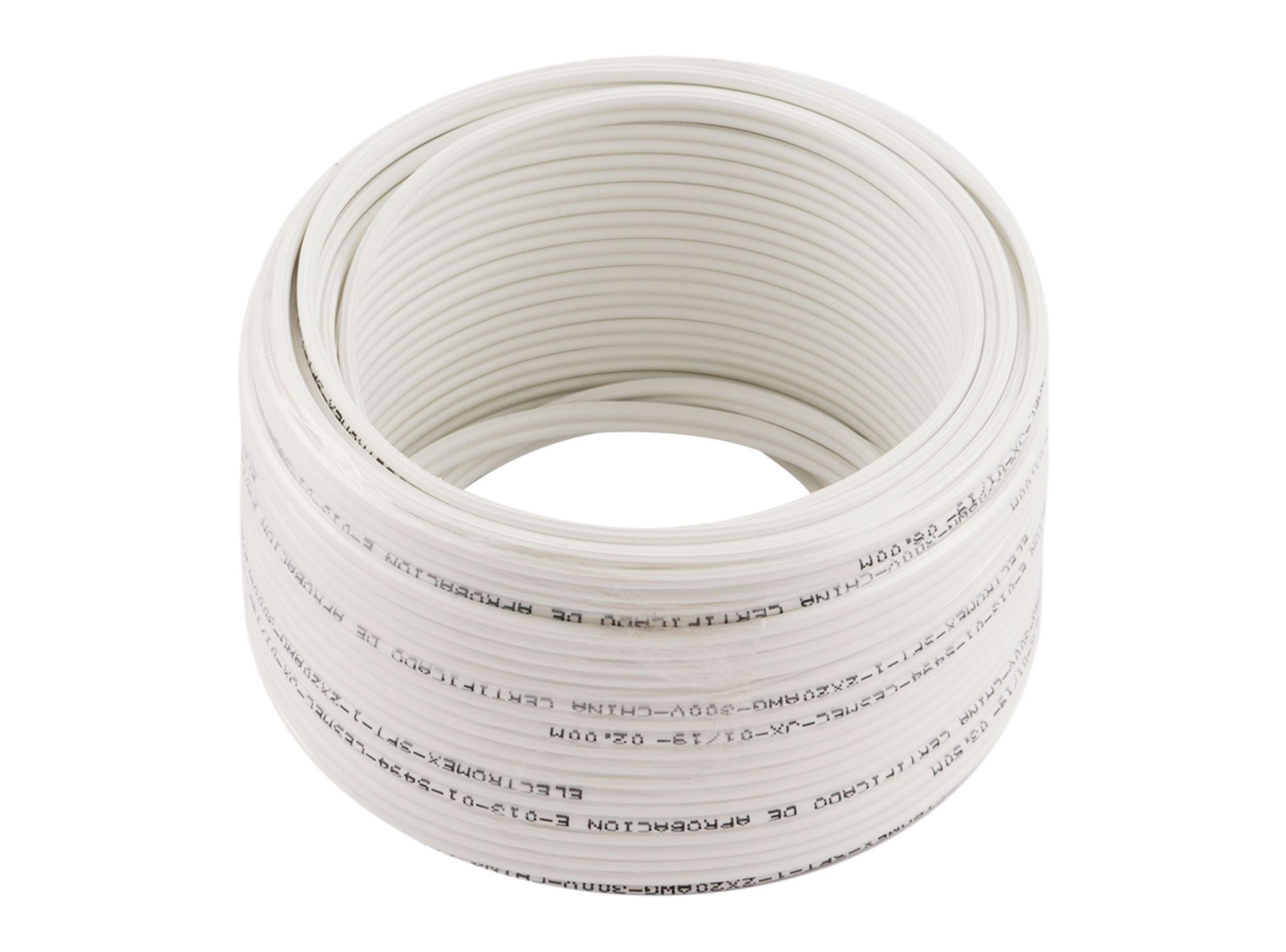 Rollo cable spt 2x20 awg blanco 25 mt. Electromex