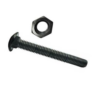 Perno Coche 5/16 x 4 1/2'' pavonado con tuerca 4 unidades Imporper