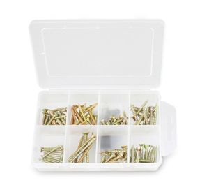 Caja plástica 8 divisiones tornillo madera aglomera Mamut