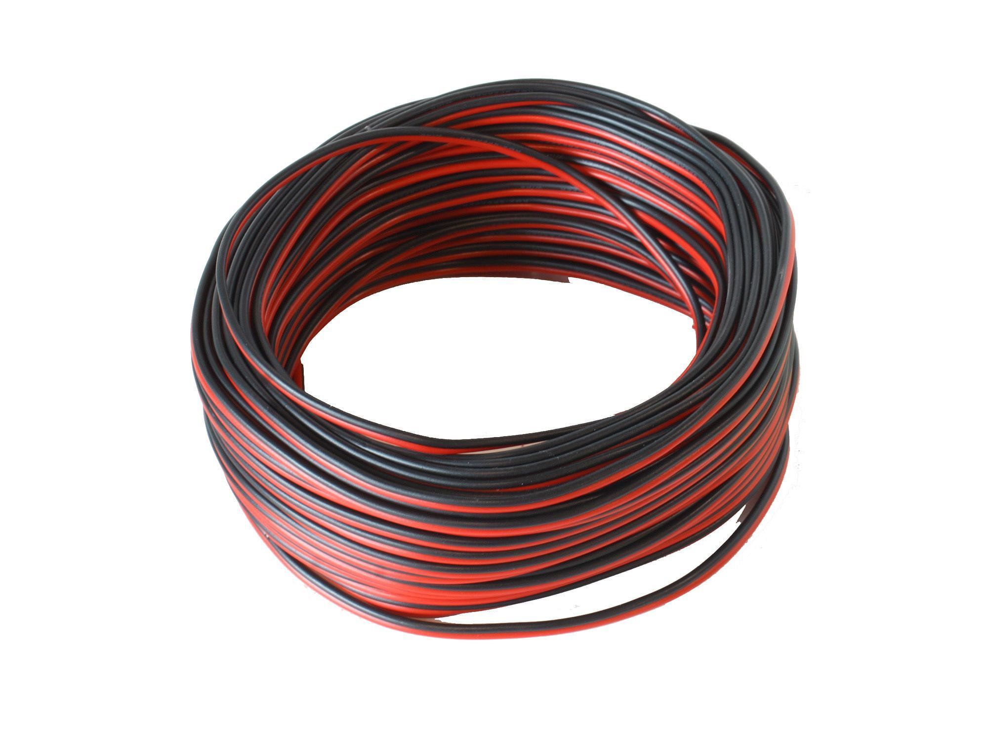 Rollo cable parlante 2 x 24 negro/rojo 25 mt Electromex